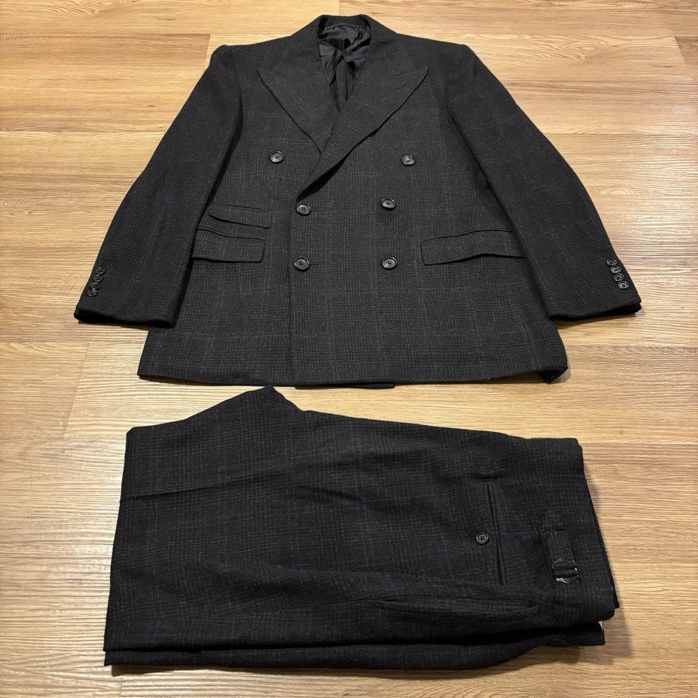 Ralph Lauren Purple Label Kent Suit Slim 42L Fits 40L Double Breasted Cashmere